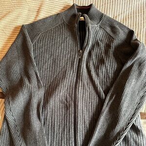 Preowned DKNY Jeans Men’s Sweater Dark Gray Full Zipper Sz XL